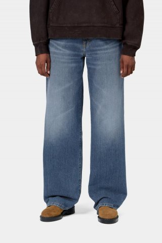 Carhartt Lavine Pant - Blau, Marmor in Used-Waschung Carhartt Lavine Pant - Blau, Marmor in Used-Waschung