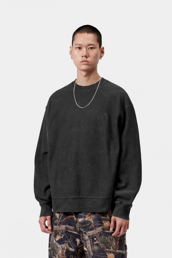 Carhartt Lambert Sweatshirt - Schwarz, Mondwaschung Carhartt Lambert Sweatshirt - Schwarz, Mondwaschung