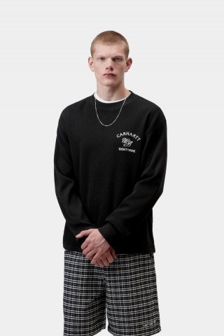 Carhartt L/S Eightynine Waffle T-Shirt - Schwarz / Weiß Carhartt L/S Eightynine Waffle T-Shirt - Schwarz / Weiß