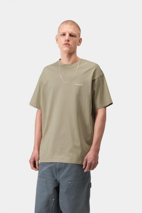 Carhartt S/S Script Embroidery T-Shirt - Barchan / Weiß Carhartt S/S Script Embroidery T-Shirt - Barchan / Weiß