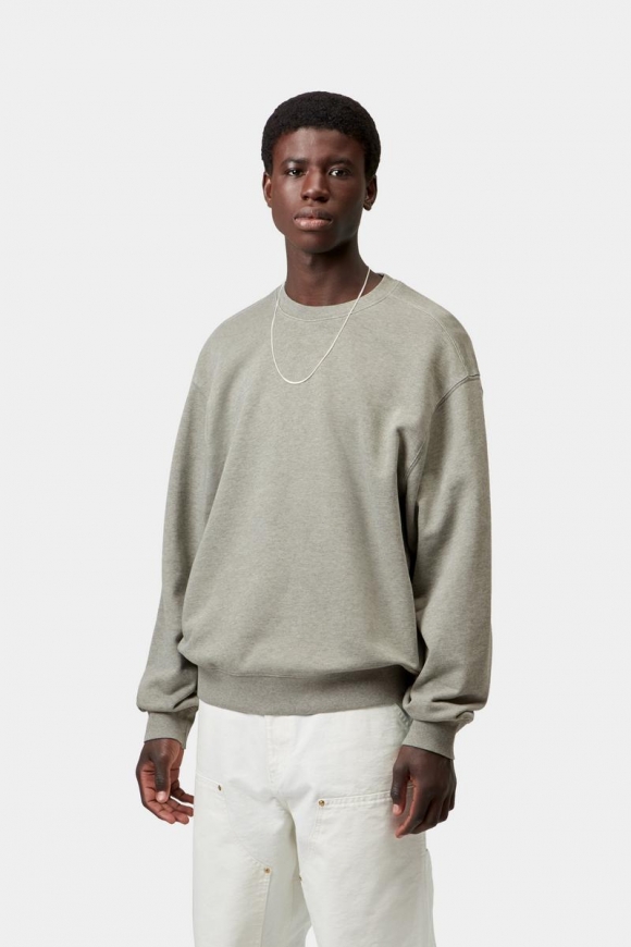 Carhartt Caspian Sweatshirt - Shady Green Heather, stückgefärbt Carhartt Caspian Sweatshirt - Shady Green Heather, stückgefärbt
