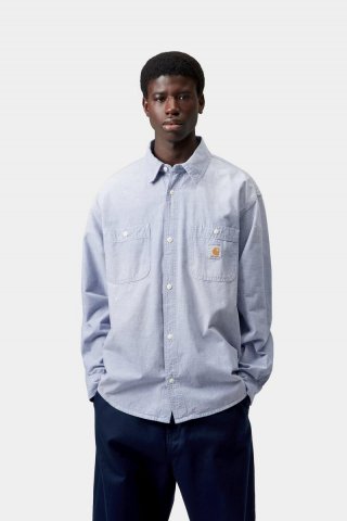 Carhartt L/S Painter Shirt - Blau, getragen, gebraucht, Spritzer Carhartt L/S Painter Shirt - Blau, getragen, gebraucht, Spritzer