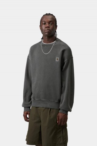 Carhartt Nelson Sweatshirt - Schwarz, stückgefärbt Carhartt Nelson Sweatshirt - Schwarz, stückgefärbt