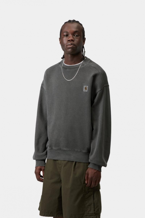 Carhartt Nelson Sweatshirt - Schwarz, stückgefärbt