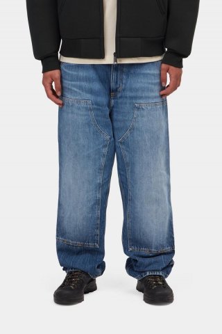 Carhartt Double Knee Pant - Blau, Marmor in Used-Waschung Carhartt Double Knee Pant - Blau, Marmor in Used-Waschung