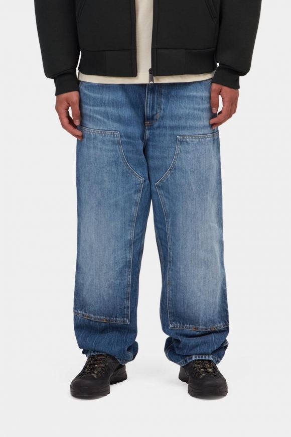 Carhartt Double Knee Pant - Blau, Marmor in Used-Waschung Carhartt Double Knee Pant - Blau, Marmor in Used-Waschung