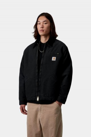 Carhartt OG Detroit Jacket - Schwarz / Schwarz, Steinleinwand Carhartt OG Detroit Jacket - Schwarz / Schwarz, Steinleinwand
