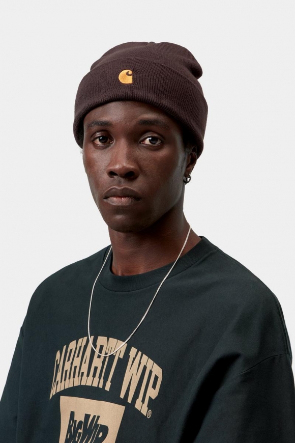 Carhartt Chase Beanie - Palisander / Gold Carhartt Chase Beanie - Palisander / Gold