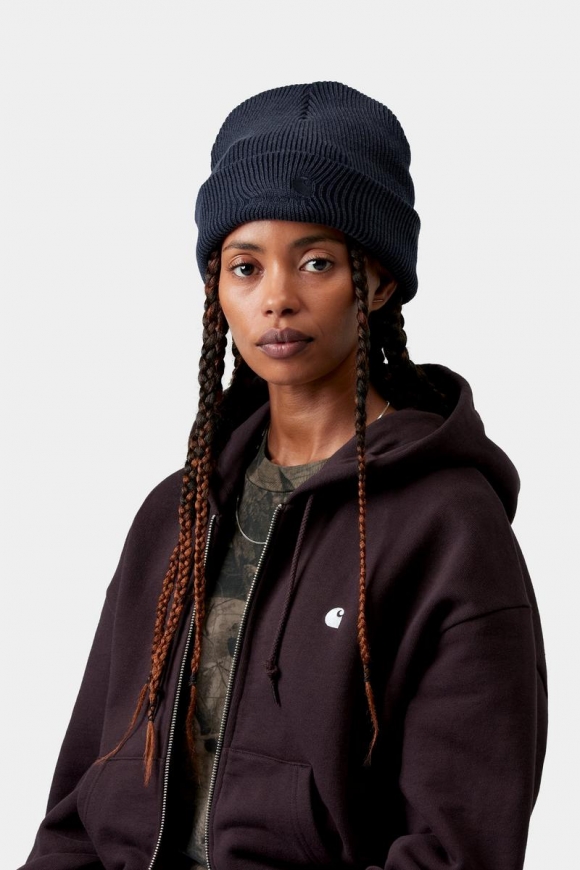 Carhartt Lambert Beanie - Dunkles Marineblau, Mondwaschung Carhartt Lambert Beanie - Dunkles Marineblau, Mondwaschung
