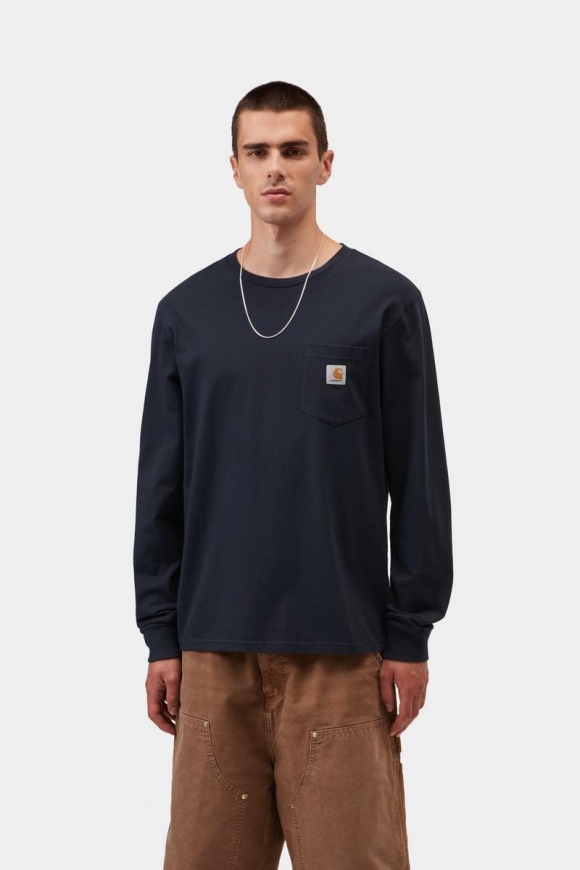 Carhartt L/S Pocket T-Shirt - Dunkles Marineblau Carhartt L/S Pocket T-Shirt - Dunkles Marineblau