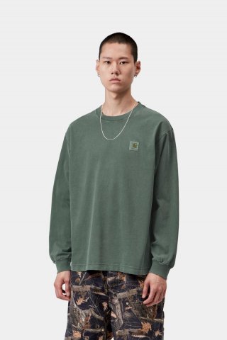 Carhartt L/S Vista T-Shirt - Dunkler Skarabäus, stückgefärbt Carhartt L/S Vista T-Shirt - Dunkler Skarabäus, stückgefärbt