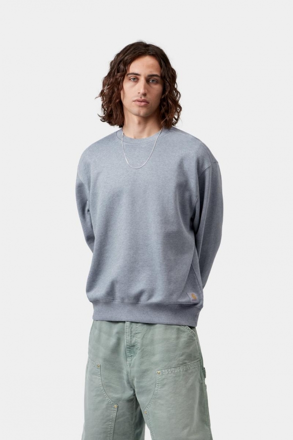 Carhartt Caspian Sweatshirt - Shady Blue Heather, stückgefärbt