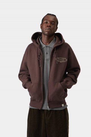 Carhartt Hooded Chez WIP Sweat Jacket - Palisander / Grau