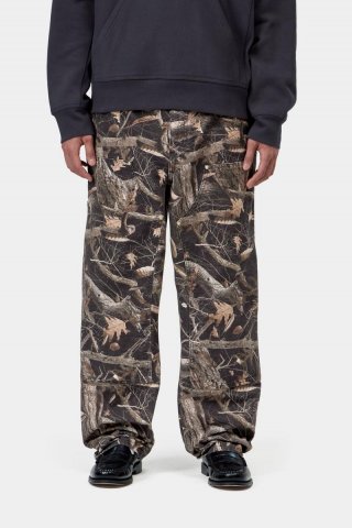 Carhartt Double Knee Pant - Camo Feather Tree, Schwarz, Heavy Stone Wash Carhartt Double Knee Pant - Camo Feather Tree, Schwarz, Heavy Stone Wash
