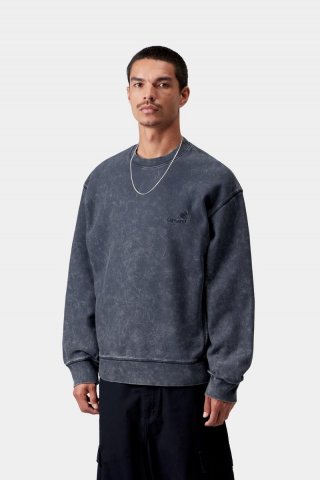 Carhartt Lambert Sweat - Dunkles Marineblau, Mondwaschung Carhartt Lambert Sweat - Dunkles Marineblau, Mondwaschung