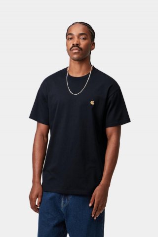 Carhartt S/S Chase T-Shirt - Dunkles Marineblau / Gold
