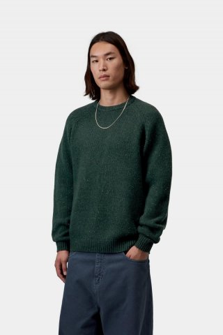 Carhartt Anglistic Sweater - Gesprenkelter dunkler Skarabäus Carhartt Anglistic Sweater - Gesprenkelter dunkler Skarabäus