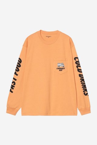 Carhartt L/S Cold Drinks T-Shirt - Sanftes Orange Carhartt L/S Cold Drinks T-Shirt - Sanftes Orange