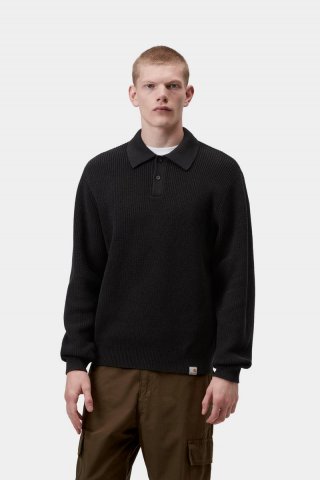Carhartt L/S Miles Polo - Schwarz Carhartt L/S Miles Polo - Schwarz