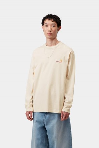 Carhartt L/S American Script T-Shirt - Natürlich Carhartt L/S American Script T-Shirt - Natürlich