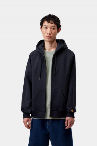 Carhartt Hooded Chase Jacket - Dunkles Marineblau / Gold Carhartt Hooded Chase Jacket - Dunkles Marineblau / Gold