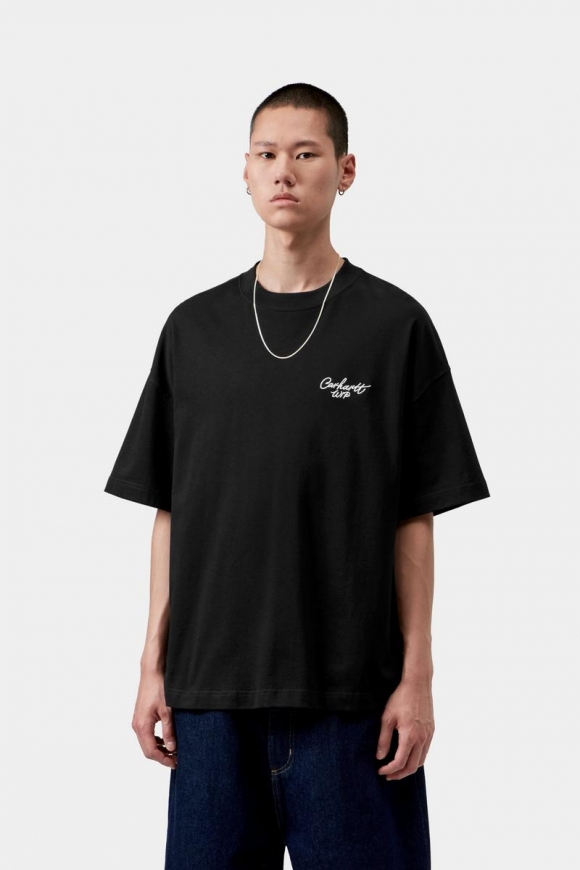 Carhartt S/S Signature Script T-Shirt - Schwarz / Weiß Carhartt S/S Signature Script T-Shirt - Schwarz / Weiß