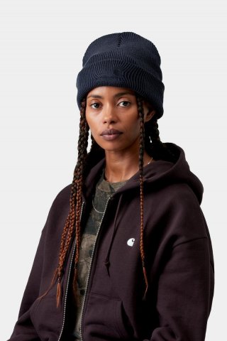 Carhartt Lambert Beanie - Dunkles Marineblau, Mondwaschung Carhartt Lambert Beanie - Dunkles Marineblau, Mondwaschung