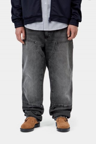 Carhartt Double Knee Pant - Schwarz, Marmor-Use-Waschung Carhartt Double Knee Pant - Schwarz, Marmor-Use-Waschung