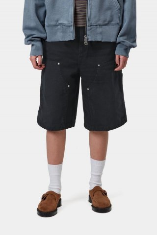 Carhartt Nixon Double Knee Short - Schwarz, Grind-Waschung Carhartt Nixon Double Knee Short - Schwarz, Grind-Waschung