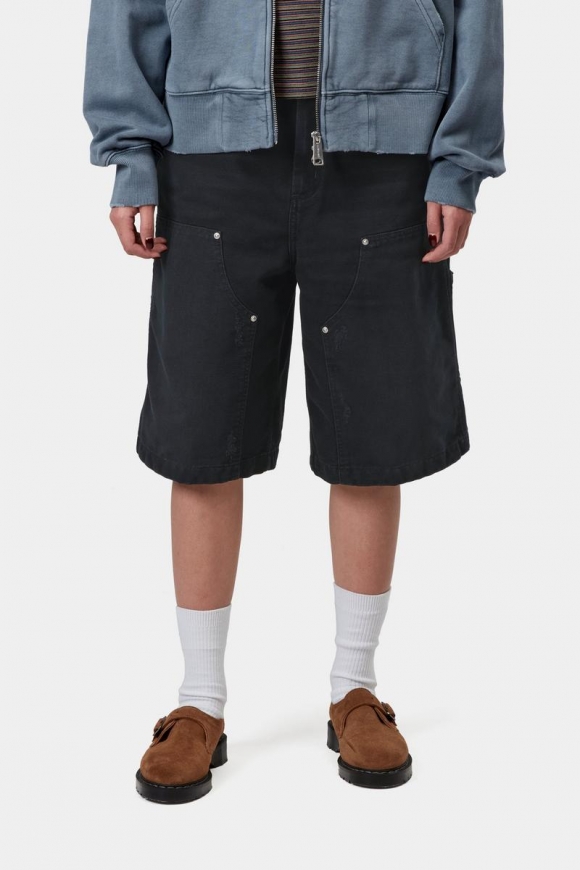 Carhartt Nixon Double Knee Short - Schwarz, Grind-Waschung