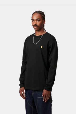 Carhartt L/S Chase T-Shirt - Schwarz / Gold Carhartt L/S Chase T-Shirt - Schwarz / Gold