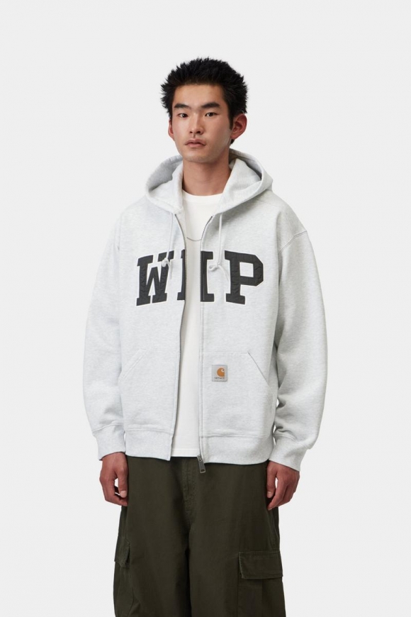 Carhartt Hooded WIP Sweat Jacket - Ash Heather, Stonewashed Carhartt Hooded WIP Sweat Jacket - Ash Heather, Stonewashed