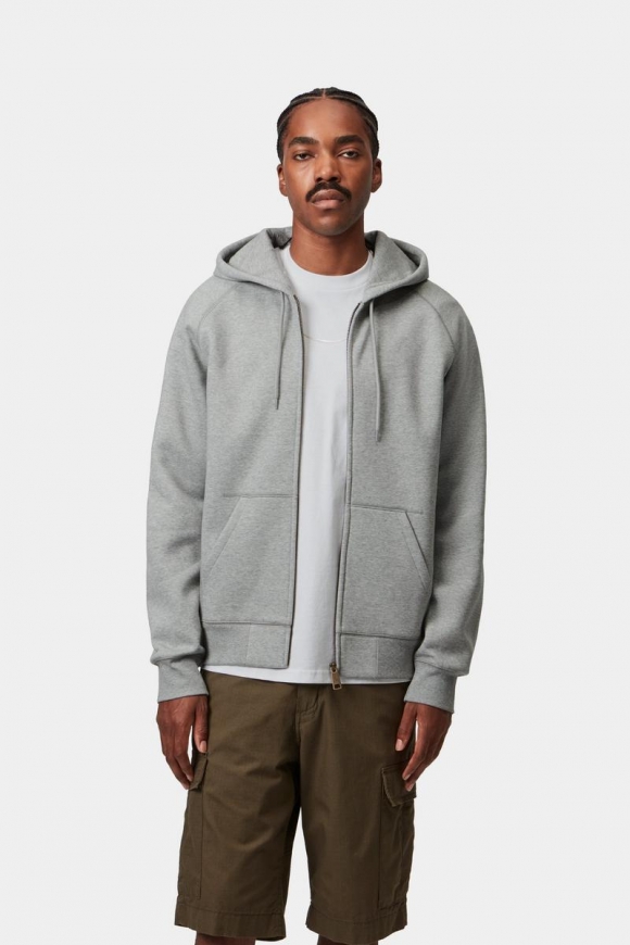 Carhartt Hooded Chase Jacket - Grau meliert / Gold Carhartt Hooded Chase Jacket - Grau meliert / Gold