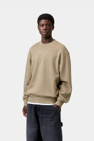 Carhartt Caspian Sweatshirt - Dusty H Brown Heather, stückgefärbt Carhartt Caspian Sweatshirt - Dusty H Brown Heather, stückgefärbt