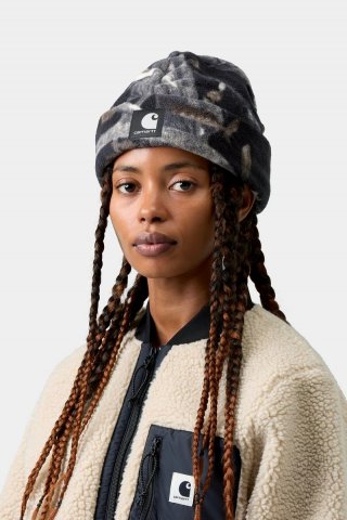 Carhartt Blevin Beanie - Camo-Federbaum, Schwarz Carhartt Blevin Beanie - Camo-Federbaum, Schwarz