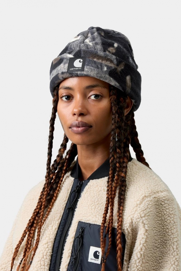 Carhartt Blevin Beanie - Camo-Federbaum, Schwarz Carhartt Blevin Beanie - Camo-Federbaum, Schwarz