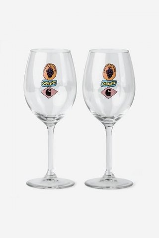 Carhartt Stacked Grapes Wine Glass Set - Klar Carhartt Stacked Grapes Wine Glass Set - Klar