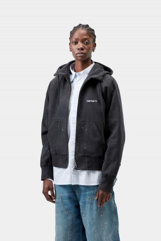 Carhartt Hooded Painter Jacket - Schwarz, Destroy Wash, Splatter