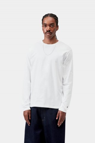 Carhartt L/S Base T-Shirt - Weiß / Schwarz Carhartt L/S Base T-Shirt - Weiß / Schwarz