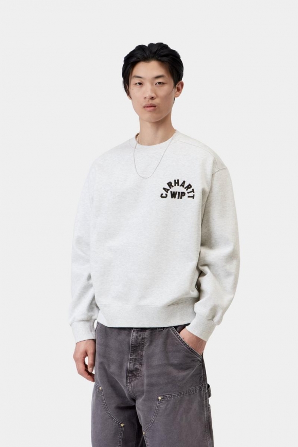 Carhartt Arch Script Sweat - Ash Heather / Dark Navy, Stonewashed Carhartt Arch Script Sweat - Ash Heather / Dark Navy, Stonewashed