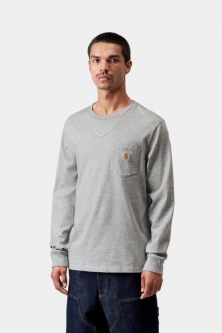 Carhartt L/S Pocket T-Shirt - Graues Heidekraut Carhartt L/S Pocket T-Shirt - Graues Heidekraut