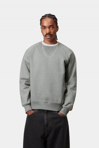 Carhartt Chase Sweatshirt - Grau meliert / Gold Carhartt Chase Sweatshirt - Grau meliert / Gold