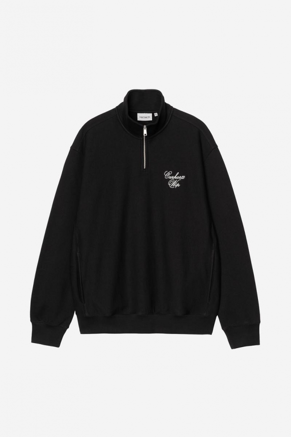 Carhartt Longhand Half Zip Sweatshirt - Schwarz / Weiß Carhartt Longhand Half Zip Sweatshirt - Schwarz / Weiß