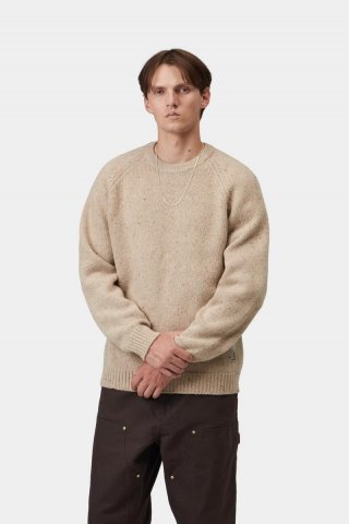 Carhartt Anglistic Sweater - Gesprenkeltes Fleur de Sel Carhartt Anglistic Sweater - Gesprenkeltes Fleur de Sel