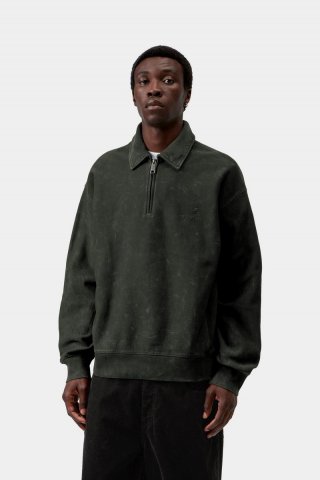 Carhartt Lambert Polo Sweatshirt - Rabe, Mondwaschung Carhartt Lambert Polo Sweatshirt - Rabe, Mondwaschung