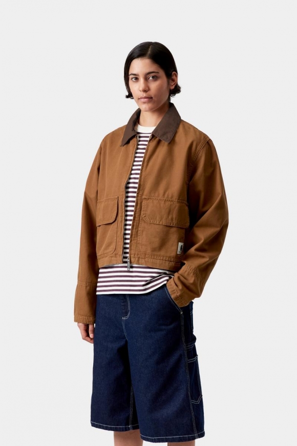 Carhartt Prescott Jacket - Hamilton Brown / Tabak, stückgefärbt