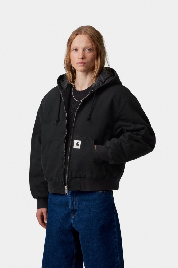 Carhartt OG Active Jacket - Schwarzes, steinernes Canvas Carhartt OG Active Jacket - Schwarzes, steinernes Canvas