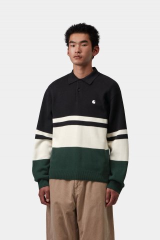 Carhartt L/S Austin Polo - Rugby-Jacquard, Ruß Carhartt L/S Austin Polo - Rugby-Jacquard, Ruß
