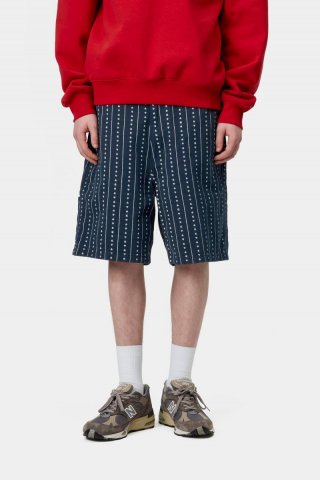 Carhartt Drewe Short - Herz C Nadelstreifen, Tinte/Natur, gespült Carhartt Drewe Short - Herz C Nadelstreifen, Tinte/Natur, gespült