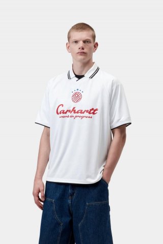 Carhartt S/S Terrace Football T-Shirt - Herzzug-Jacquard, Weiß Carhartt S/S Terrace Football T-Shirt - Herzzug-Jacquard, Weiß